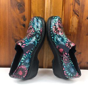 Klogs Footwear Floral Leather Non-Slip Shoes Comfy